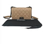 Chanel Beige Leather Stitch Boy Bag