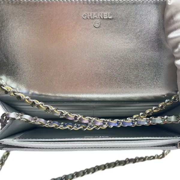 Chanel Gradient Metallic Rainbow Calfskin Quilted Wallet on Chain (WOC)