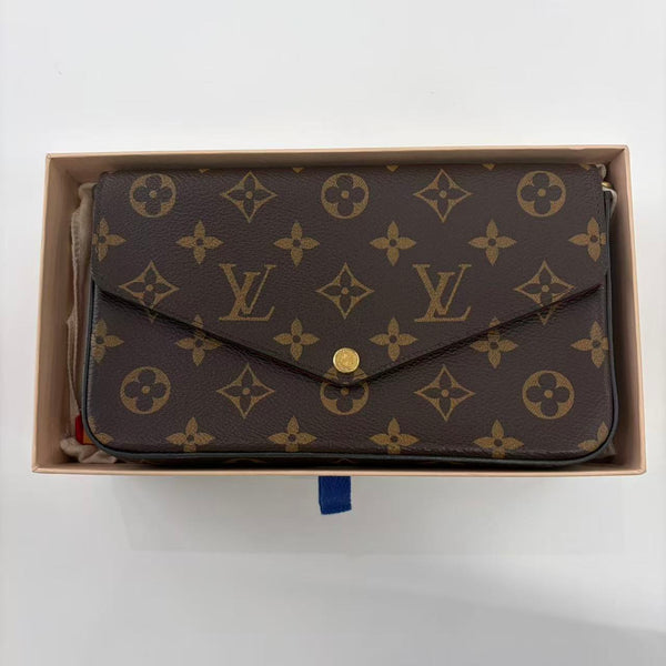 Louis Vuitton Ebene Monogram Canvas Félicie Pochette Gold
