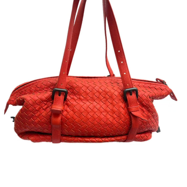 Bottega Veneta Tangerine Intrecciato Woven Nappa Leather Montaigne Bag
