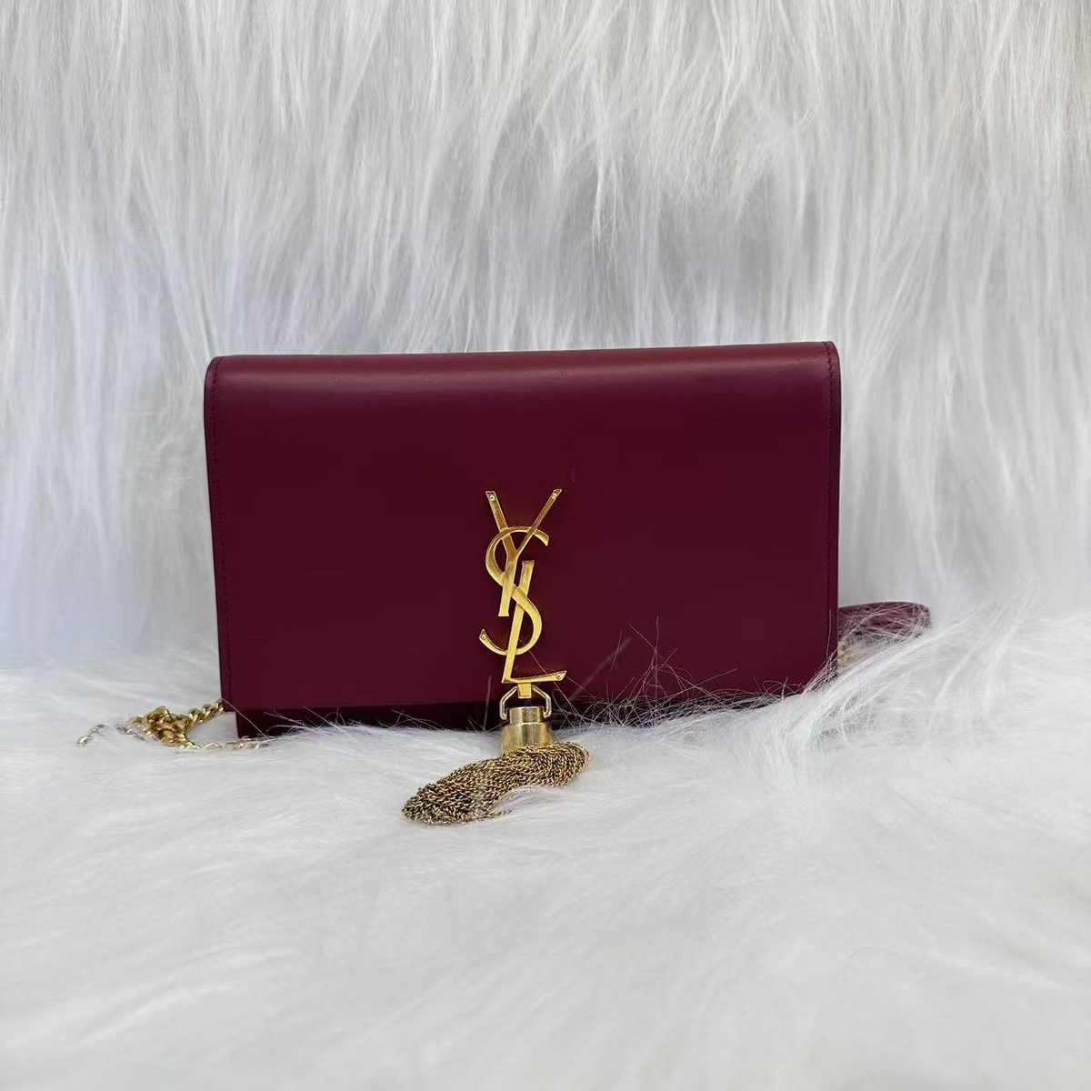 YSL deep red bag