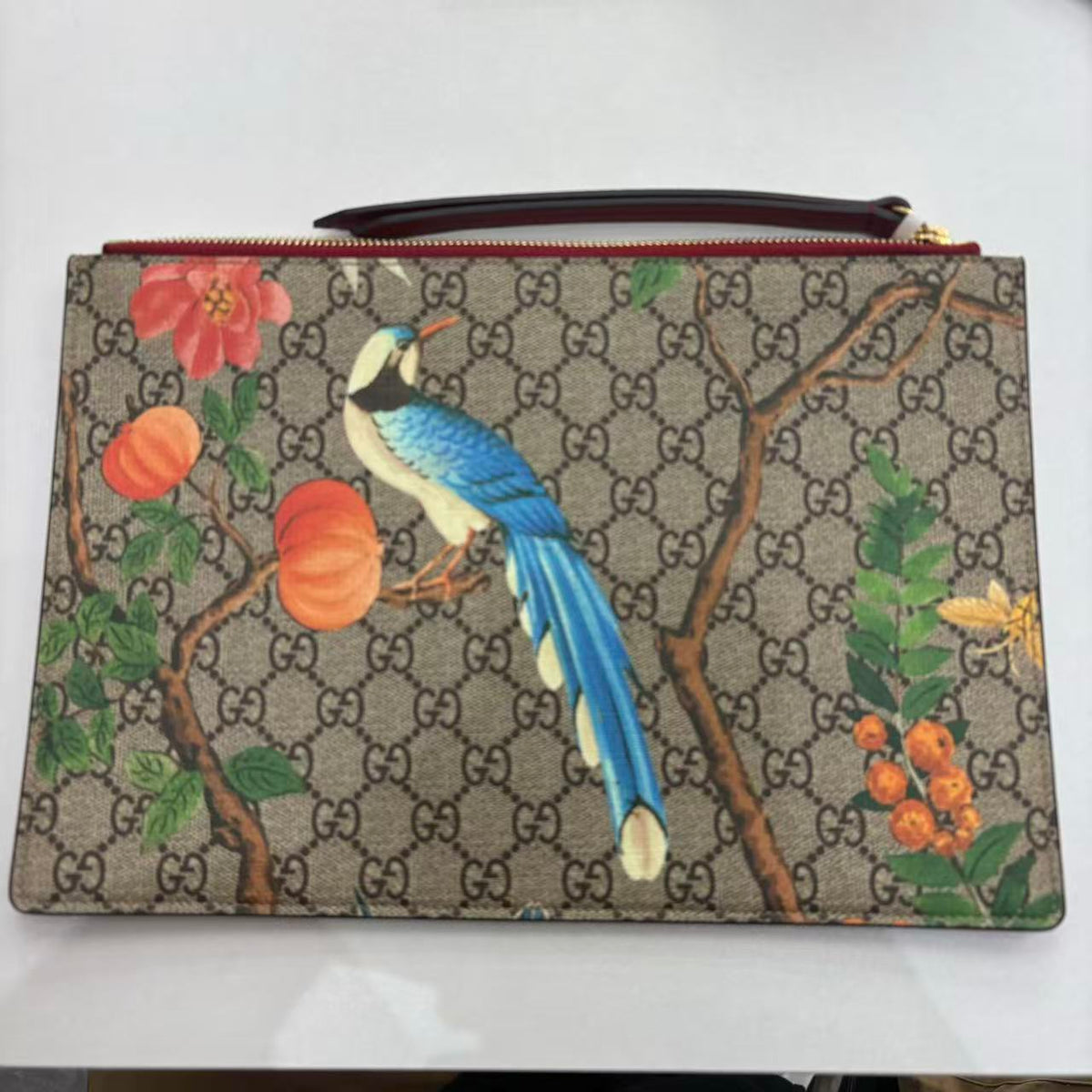 Gucci Monogram Bird Clutch Bag