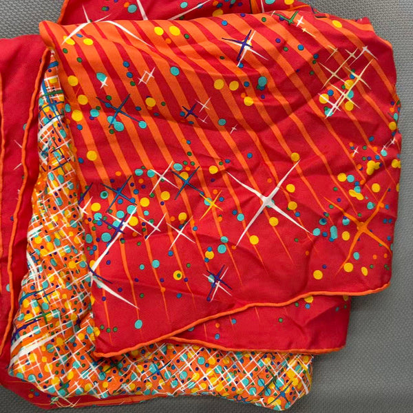 Hermes silk scarf pink & red