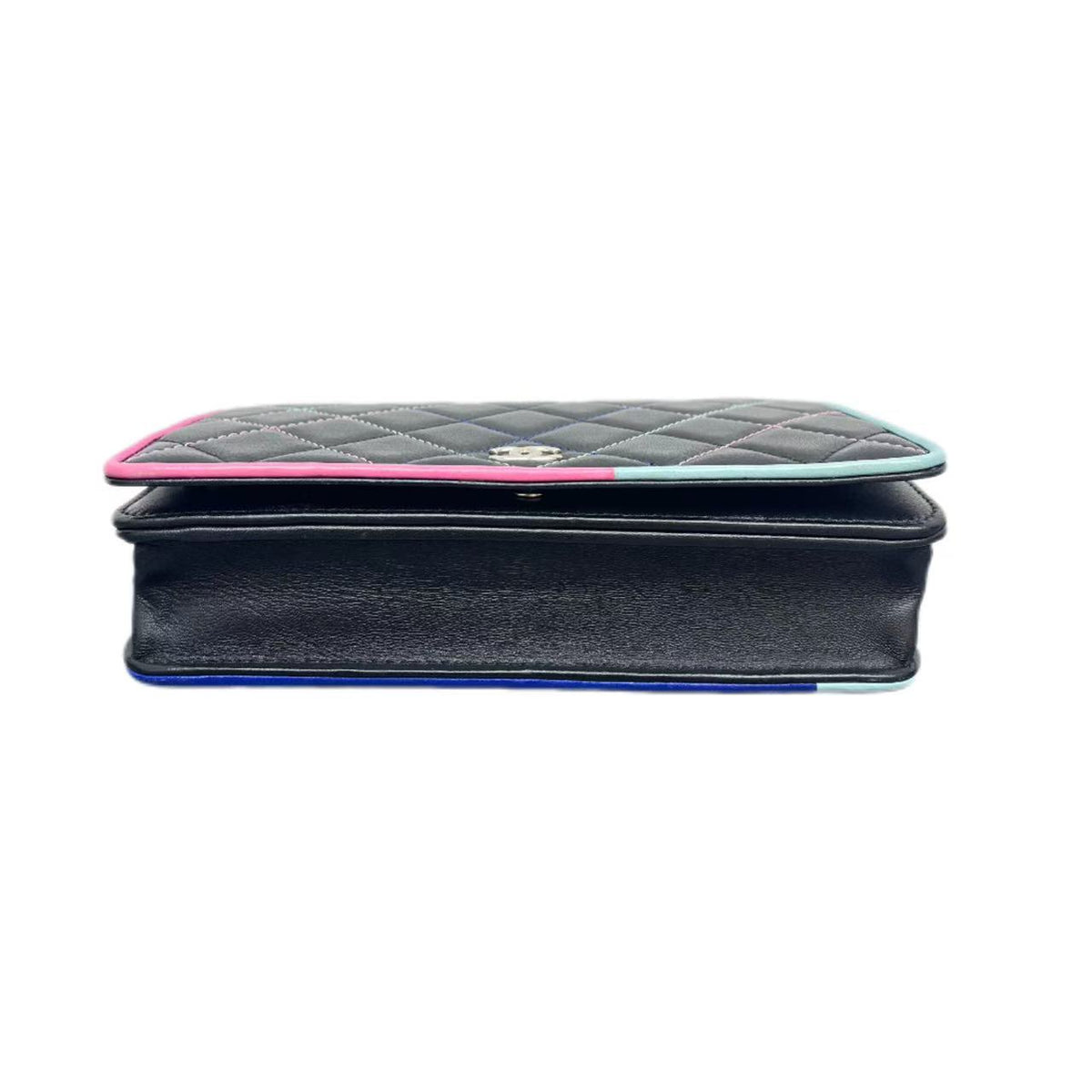 Chanel Classic Wallet On Chain Black Pastel Leather