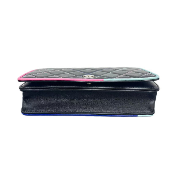 Chanel Classic Wallet On Chain Black Pastel Leather