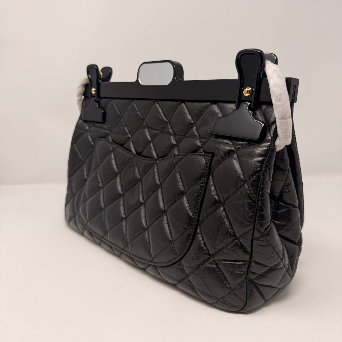CHANEL Rare 2016 2.55 Reissue Hanger Flap Bag Black Aged Calfskin Gold Hardware
