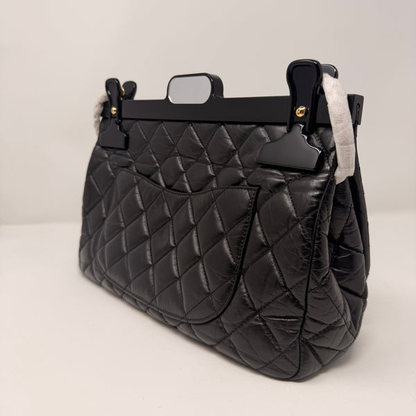 CHANEL Rare 2016 2.55 Reissue Hanger Flap Bag Black Aged Calfskin Gold Hardware