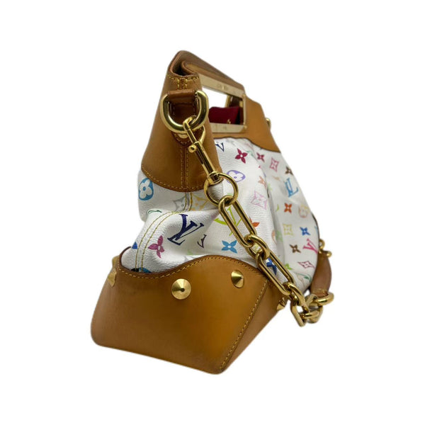 Louis Vuitton White Monogram Multicolor Canvas Judy GM Bag