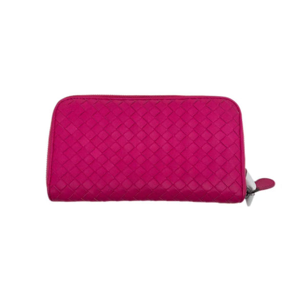 Bottega Veneta Pink Intrecciato Woven Leather Wallet