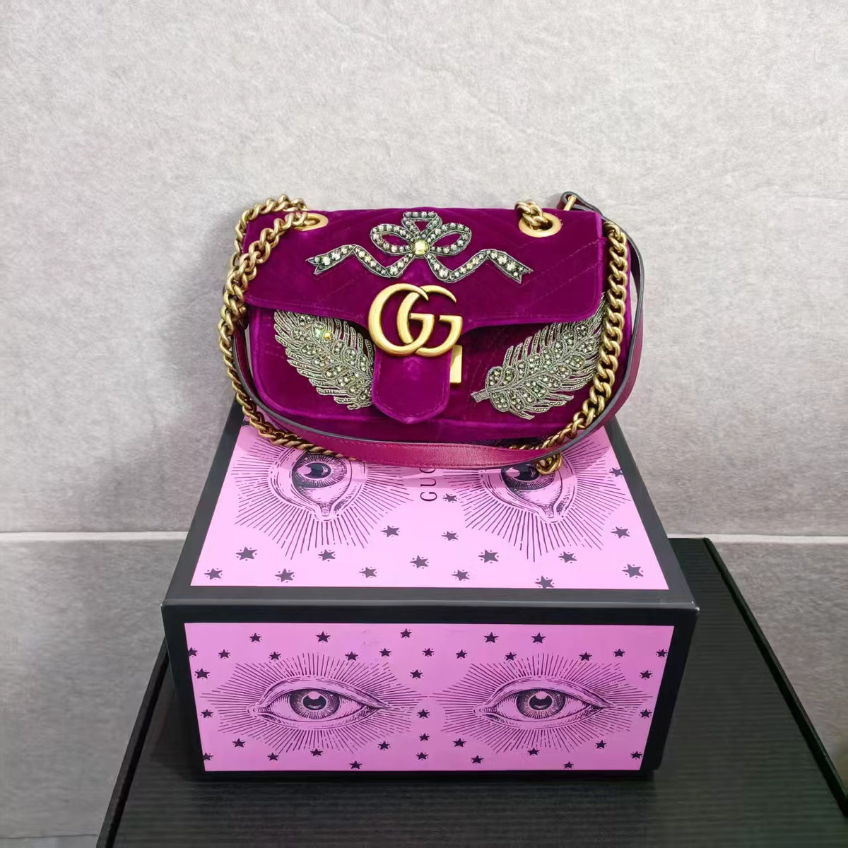 Gucci GG Marmont Flap velvet handbag