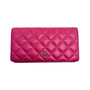 Chanel Pink Quilted Caviar Leather CC Long Wallet