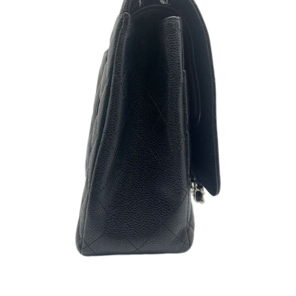 Black Leather Chanel Maxi Bag