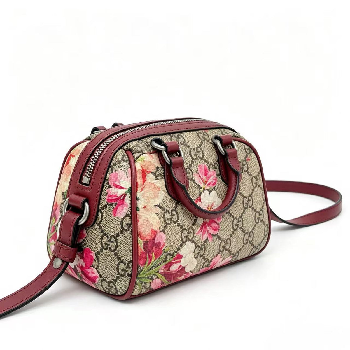 Gucci GG Supreme Blooms  Boston Bag