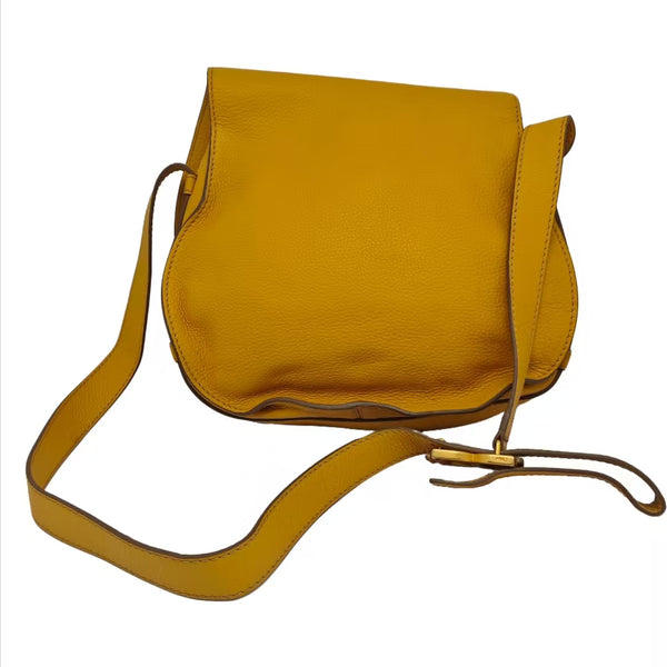 Chloé Marcie Daffodil Leather Crossbody Saddle Bag