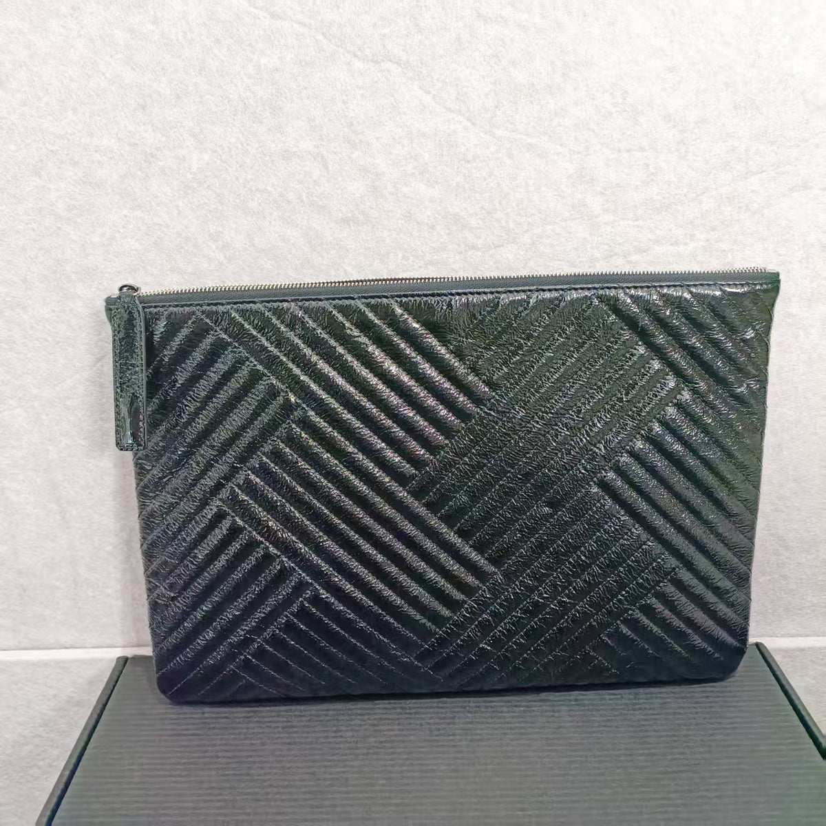 Chanel black clutch bag
