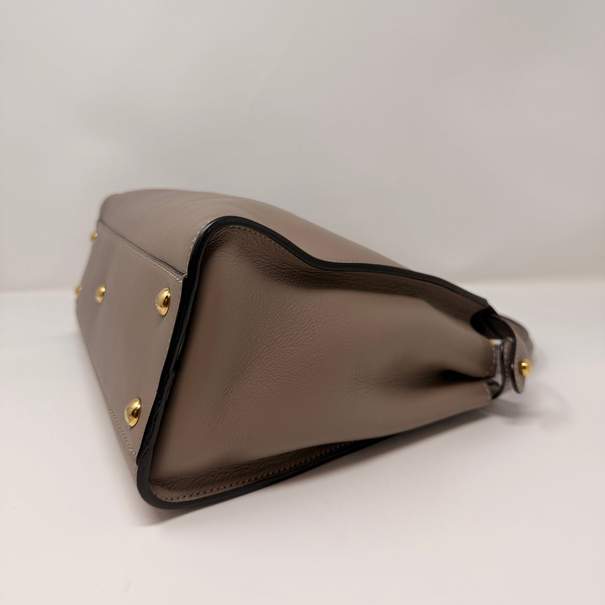 FENDI Vitello Seta Plexiglass Tortoise Medium Peekaboo Iconic Satchel Tortora