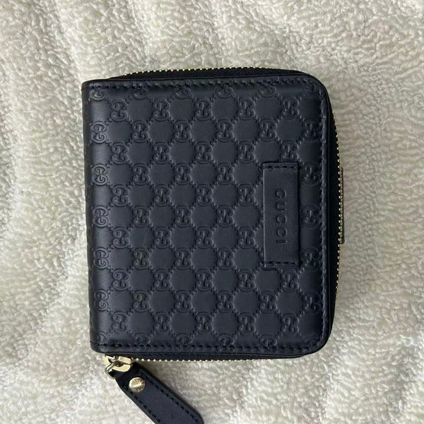 Gucci Micro Guccissima Wallet Black Leather