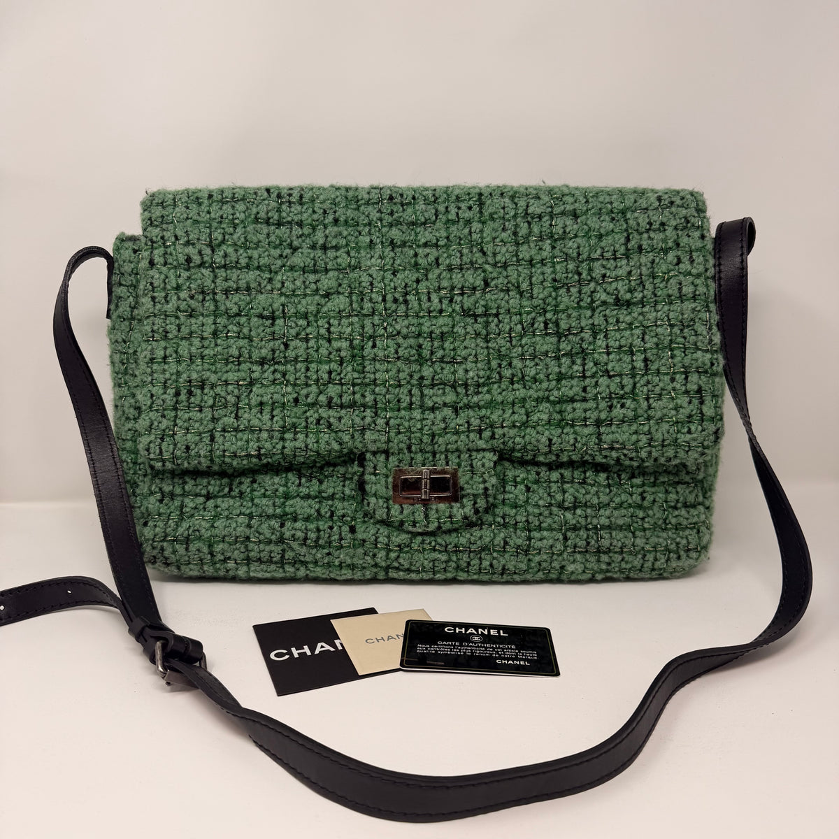 CHANEL 2.55 Easy Reissue Tweed Messenger Flap Bag
