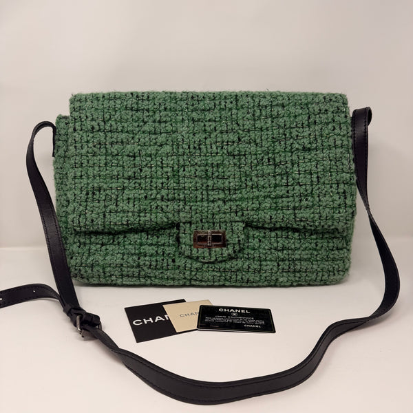 CHANEL 2.55 Easy Reissue Tweed Messenger Flap Bag