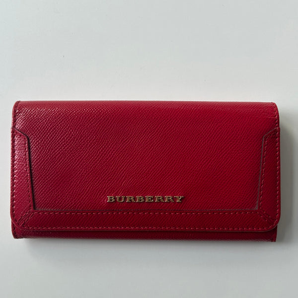 Burberry Red Patent Leather Flap Continental wallet