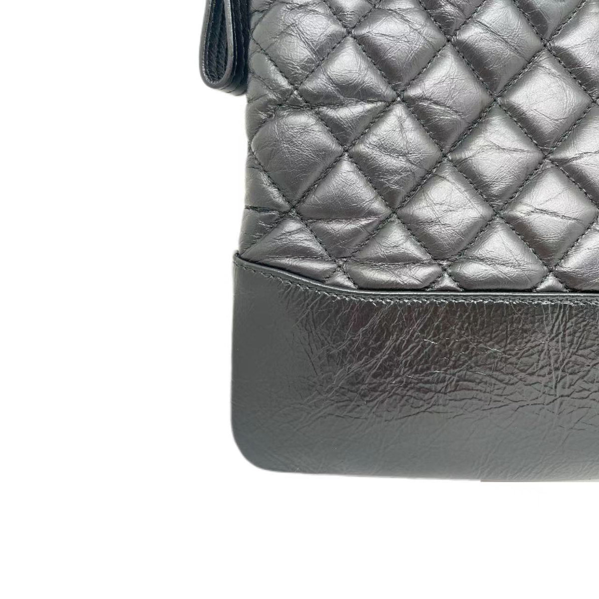 Chanel Black Quilted Leather Large Gabrielle O-Case Zip Pouch