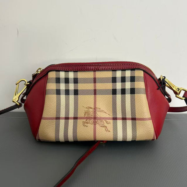 BURBERRY Haymarket Check Mini Blaze Crossbody Bag