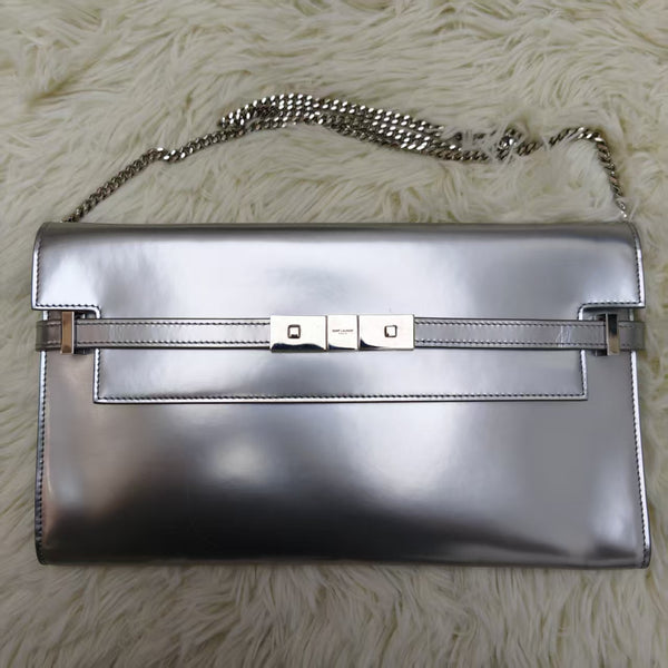 Saint Laurent Manhattan Leather Clutch Shoulder Bag