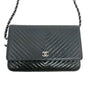 Chanel WOC Chevron Patent Leather Crossbody Wallet On Chain Bag