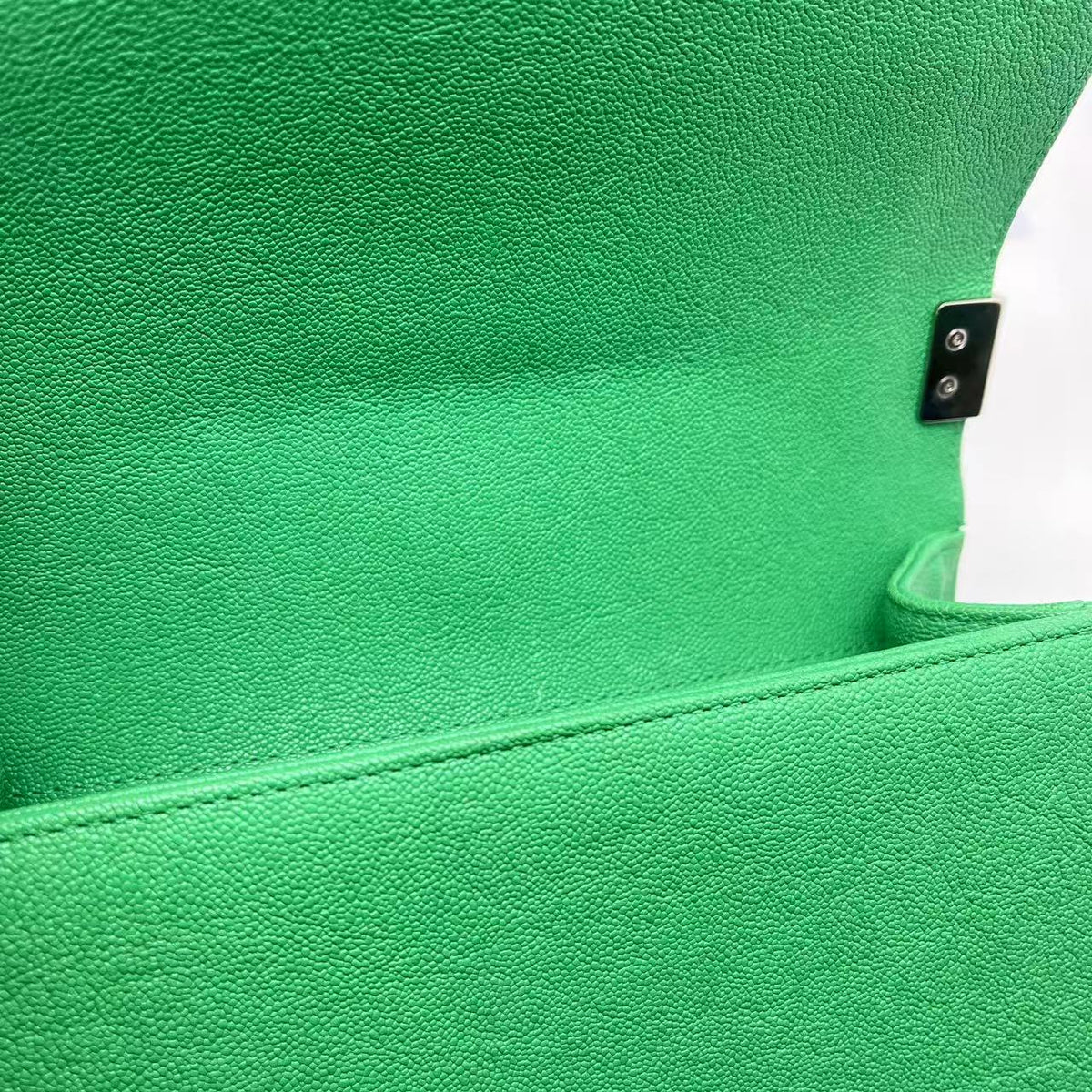 Chanel Green Leather Boy Shoulder Bag