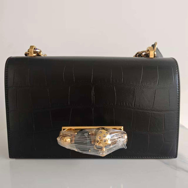 ALEXANDER MCQUEEN Shiny Crocodile Embossed Jeweled