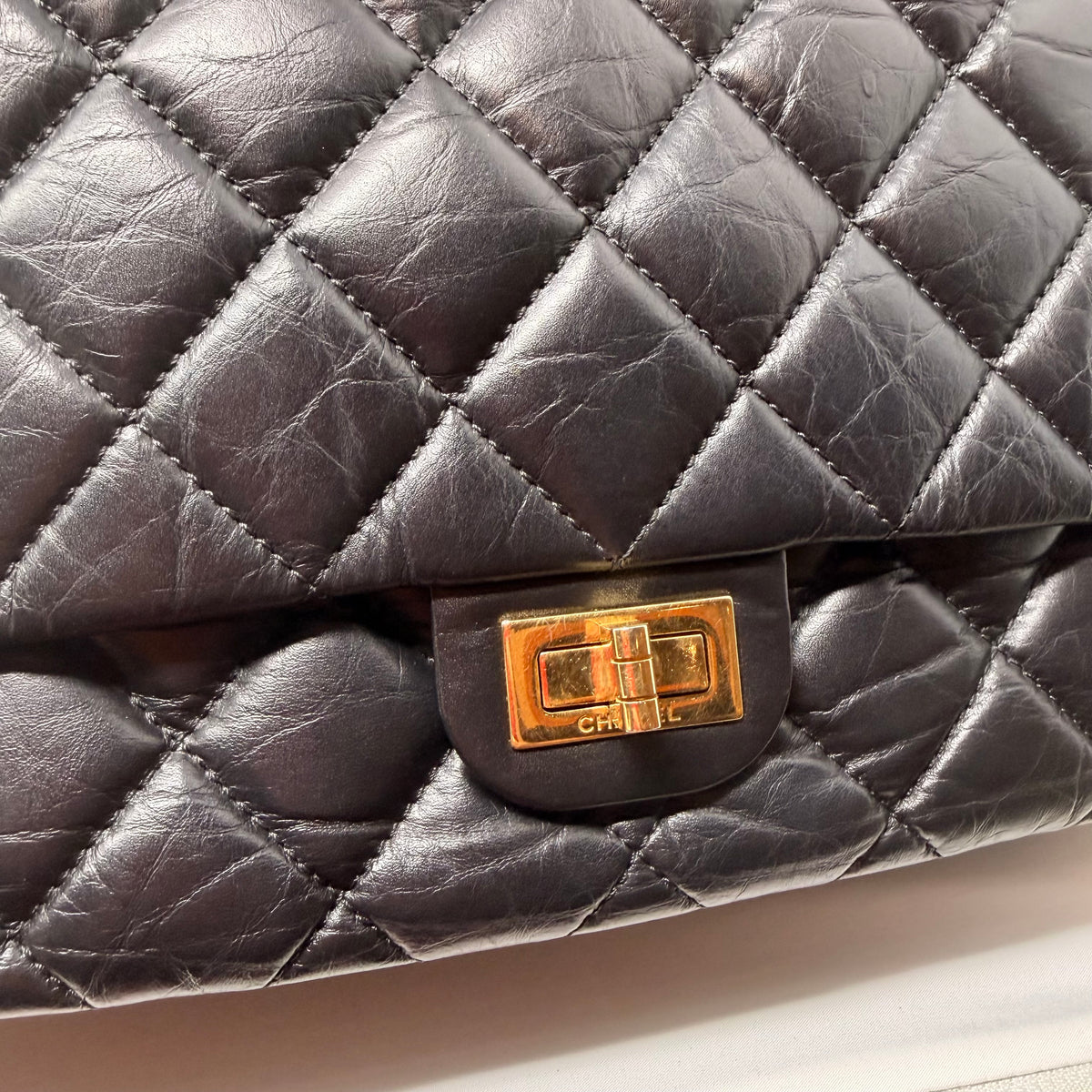 CHANEL Rare 2016 2.55 Reissue Hanger Flap Bag Black Aged Calfskin Gold Hardware
