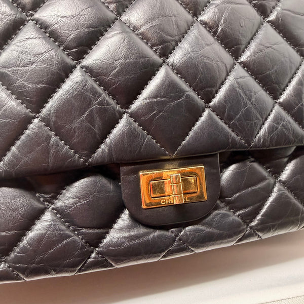 CHANEL Rare 2016 2.55 Reissue Hanger Flap Bag Black Aged Calfskin Gold Hardware