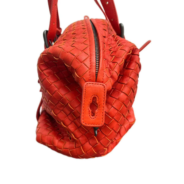 Bottega Veneta Tangerine Intrecciato Woven Nappa Leather Montaigne Bag