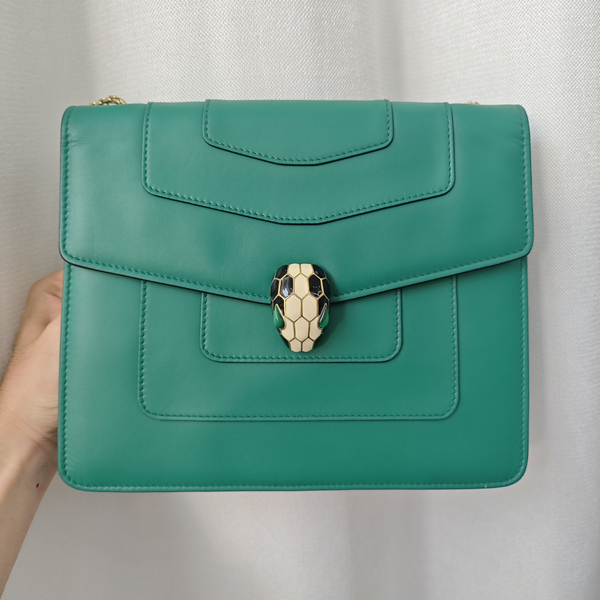 Bvlgari Green Serpenti leather crossbody bag