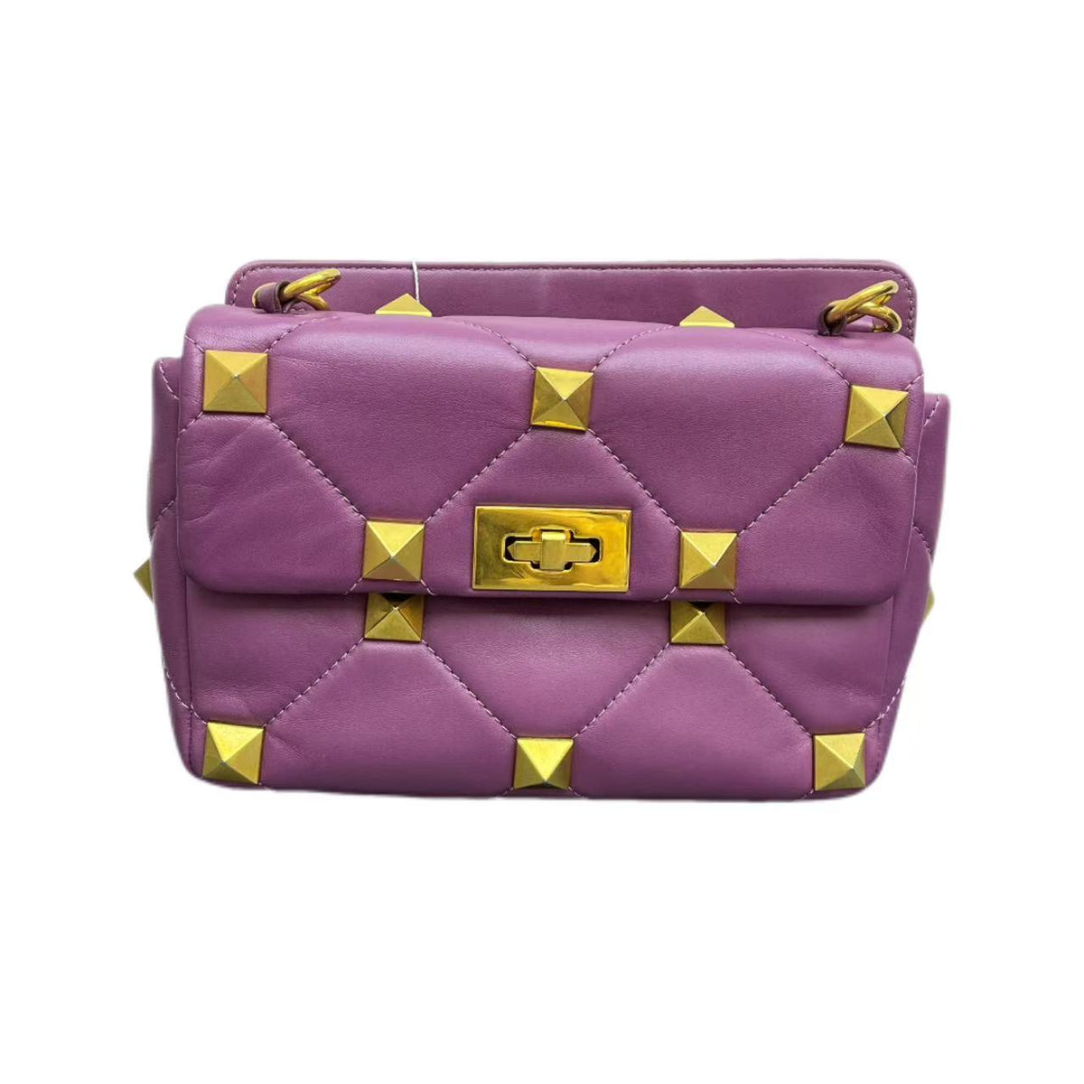 Valentino Garavani Medium Roman Stud Shoulder Bag in Purple