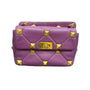 Valentino Garavani Medium Roman Stud Shoulder Bag in Purple