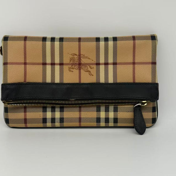 Burberry Haymarket Check Adeline Folding Wristlet Clutch