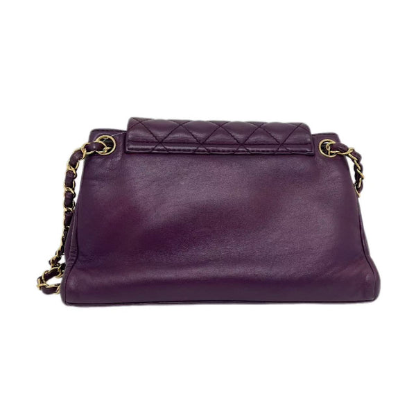 Chanel Purple Leather Classic Flap Bag