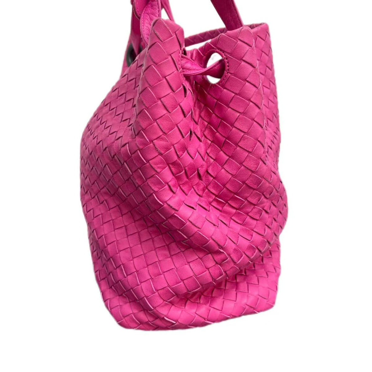 Bottega Veneta Pink Intrecciato Woven Nappa Leather Tote Bag