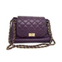 Chanel Purple Leather Classic Flap Bag