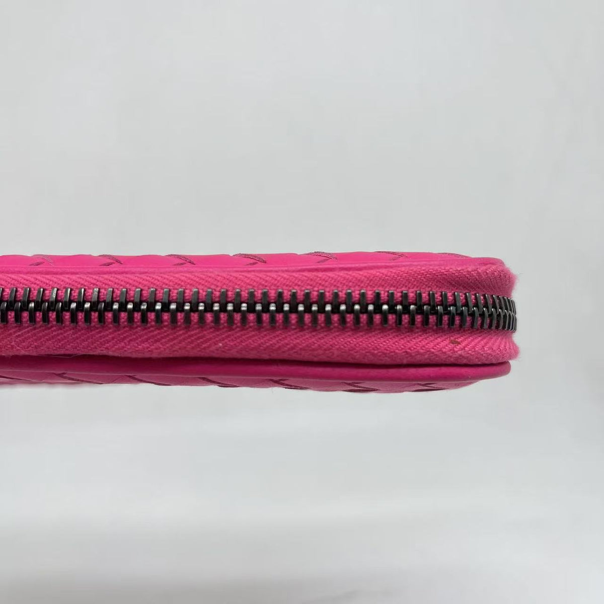 Bottega Veneta Pink Intrecciato Woven Leather Wallet