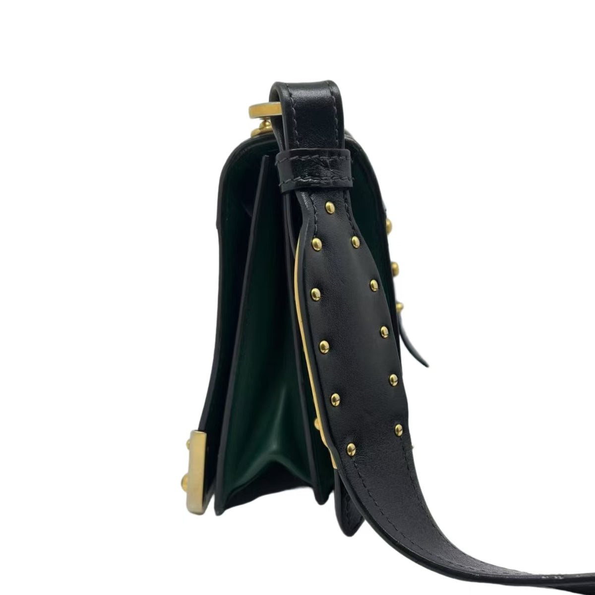 Prada Green/Black Saffiano Leather Cahier Shoulder Bag