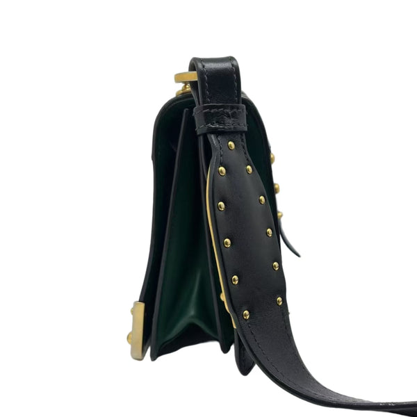 Prada Green/Black Saffiano Leather Cahier Shoulder Bag