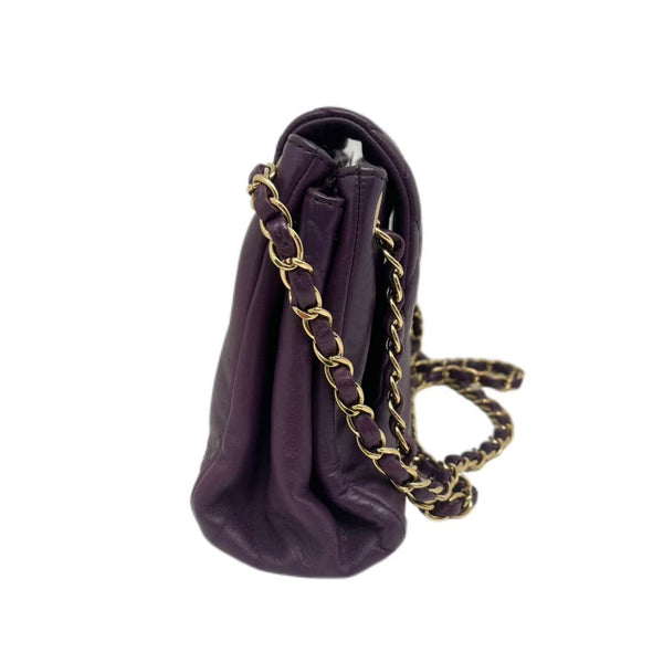 Chanel Purple Leather Classic Flap Bag