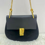 Chloe Drew Chain Shoulder Bag Black Suede Leather Gold