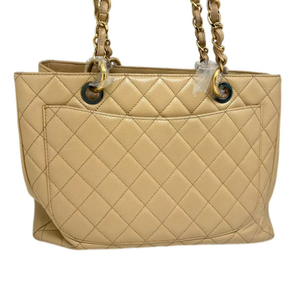 Chanel Beige Calfskin Grand Shopping Tote Bag