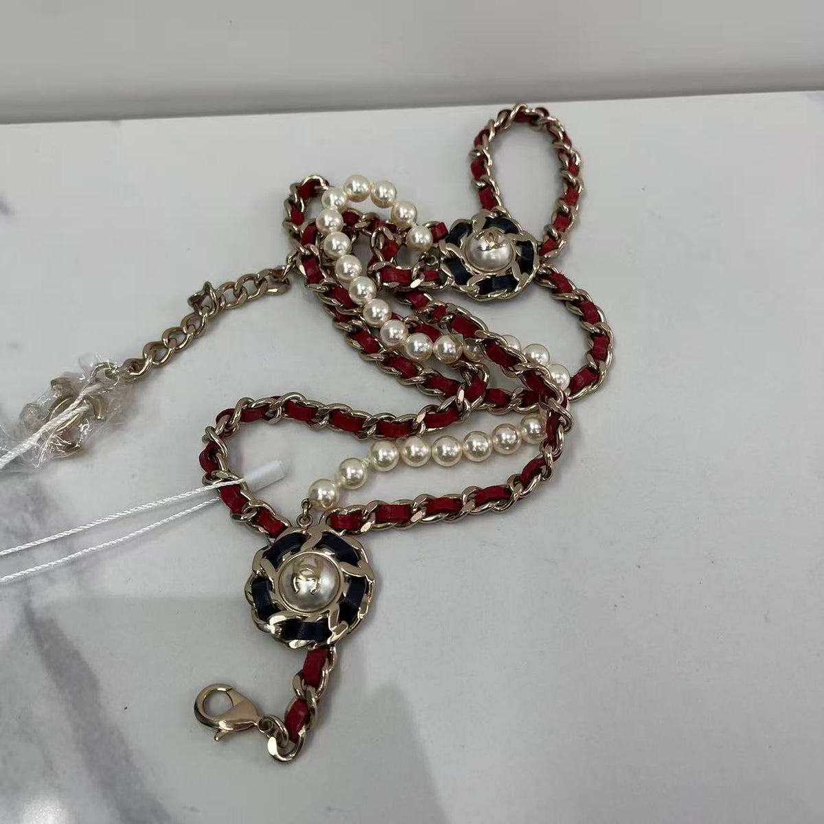 Chanel Double Strand Red Gold Belt
