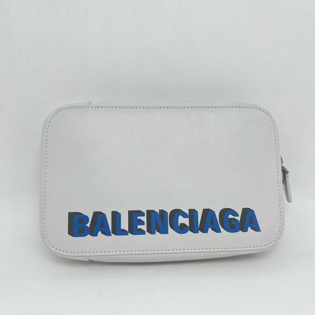BALENCIAGA Cash Phone And Card Holder Shoulder Bag Leather White