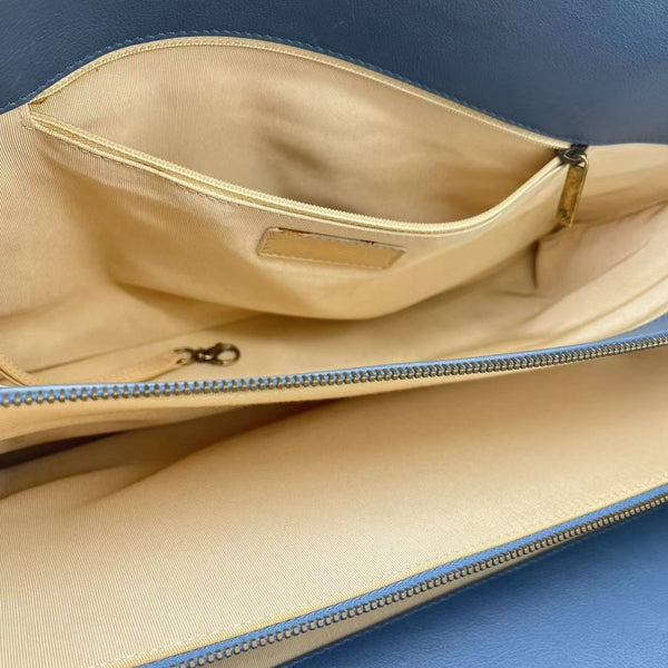 Chanel Blue Leather Shoulder Bag