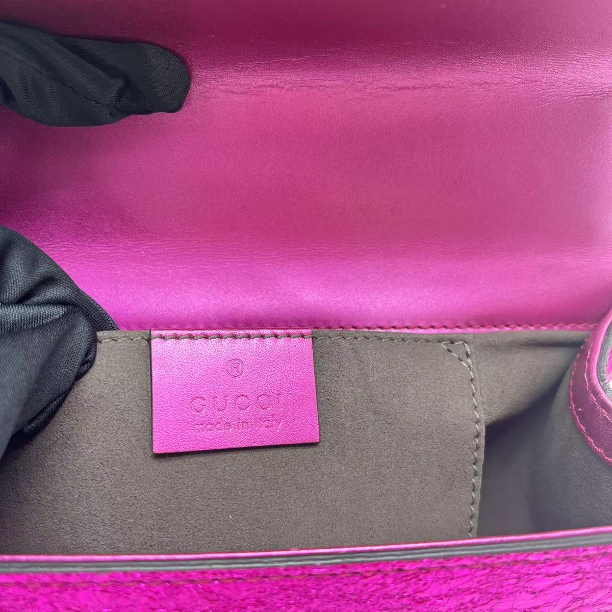 Gucci Galassia Leather Padlock Shoulder Bag